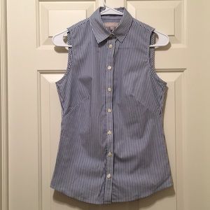 Banana Republic blue&white striped fitted tank